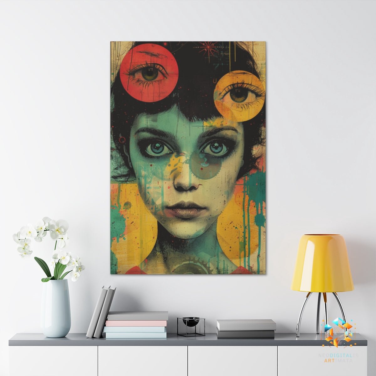 Dreamscape Orbs - Original Pop Surrealism Style Portrait Wall Art - NeoDIGITALis ARTimata