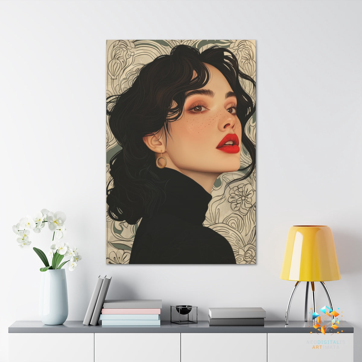 Vintage Glamour Gaze - Original Art Deco Style Portrait Wall Art