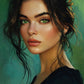 Emerald Enchantment - Original Vexel Style Portrait Wall Art - NeoDIGITALis ARTimata