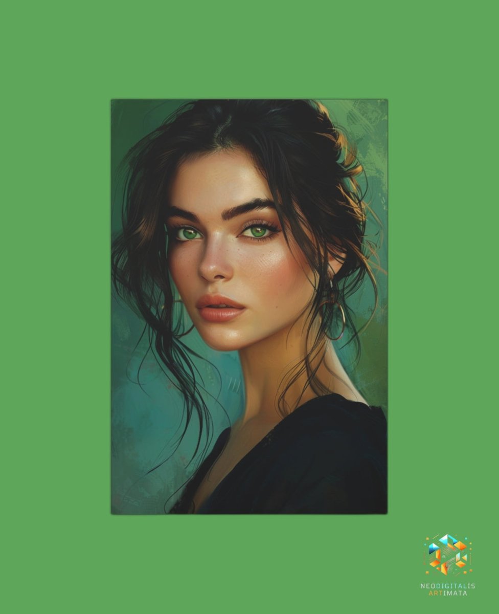 Emerald Enchantment - Original Vexel Style Portrait Wall Art - NeoDIGITALis ARTimata