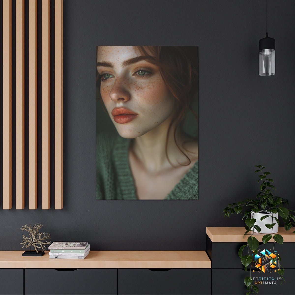 Emerald Glance - Original Vorticism Style Portrait Wall Art - NeoDIGITALis ARTimata