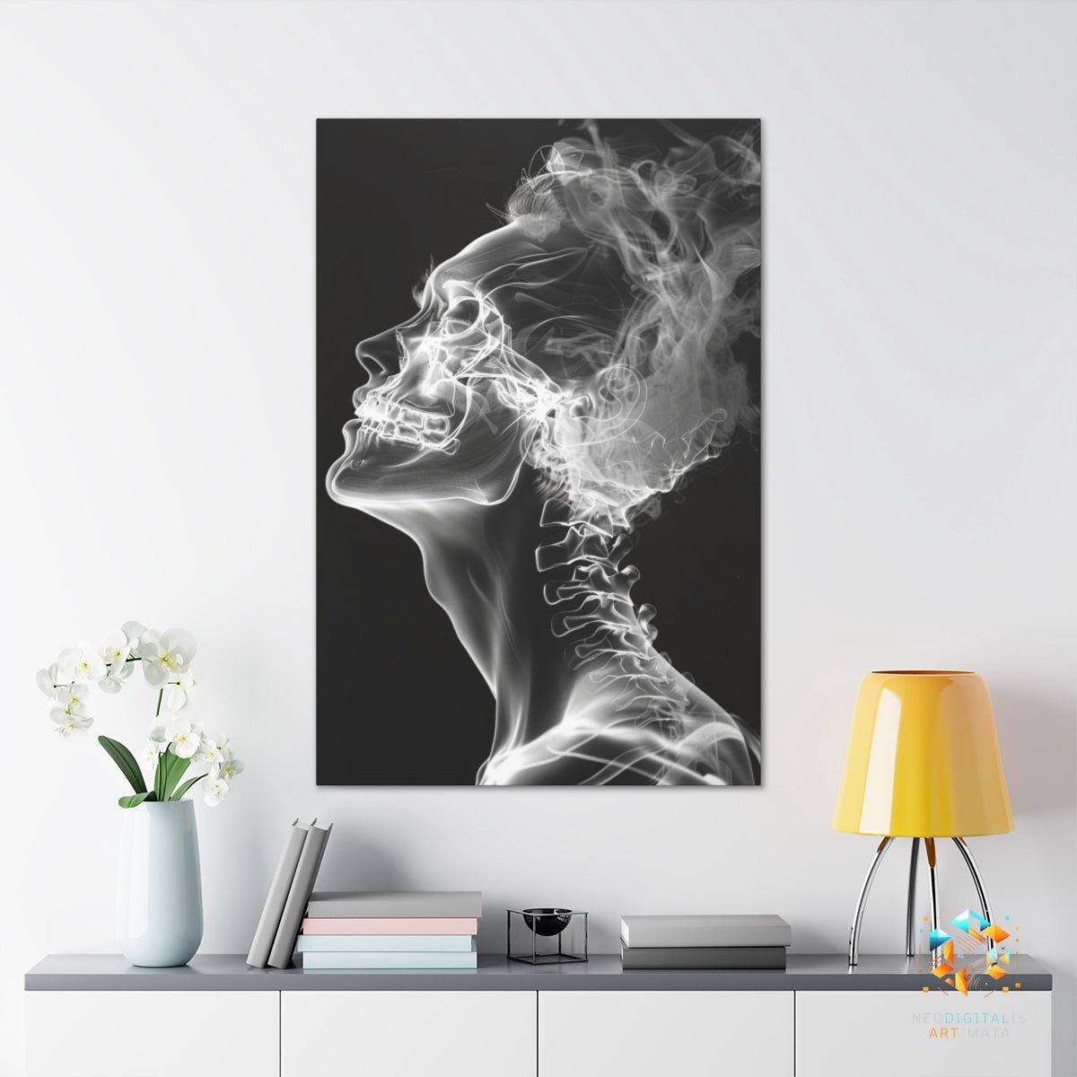 Ethereal Bone Dance - Original X-ray effect Style Portrait Wall Art - NeoDIGITALis ARTimata