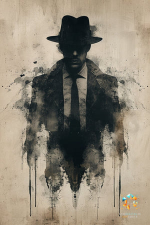 Ethereal Elegance Unveiled - Original Rorschach Ink_blots Style Portrait Wall Art