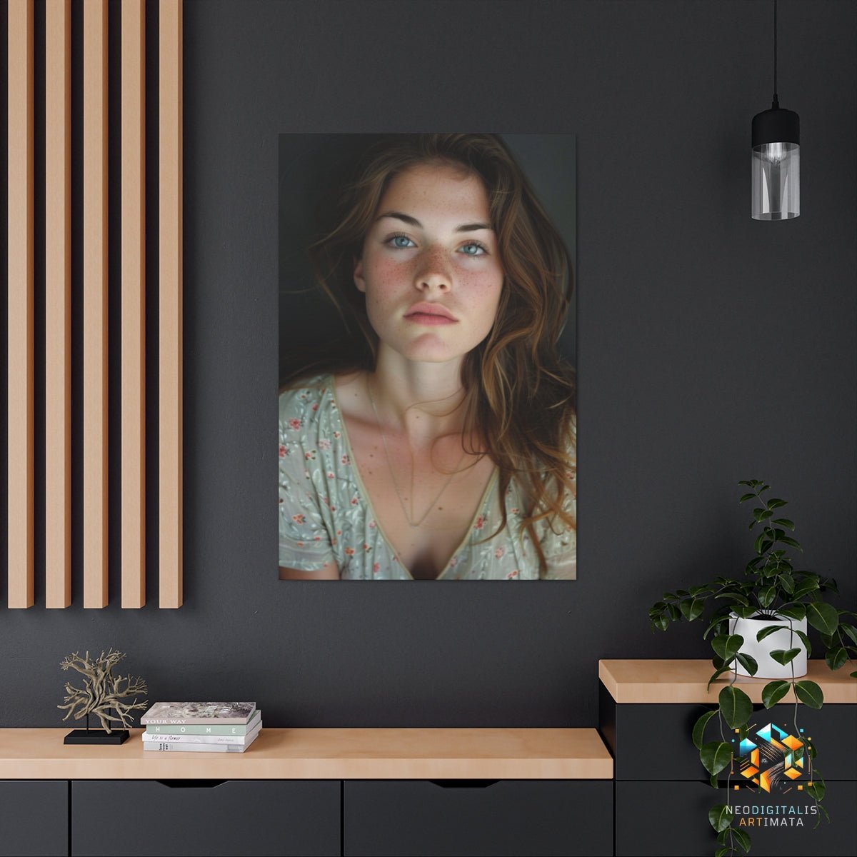 Ethereal Gaze - Original Meander Style Portrait Wall Art - NeoDIGITALis ARTimata