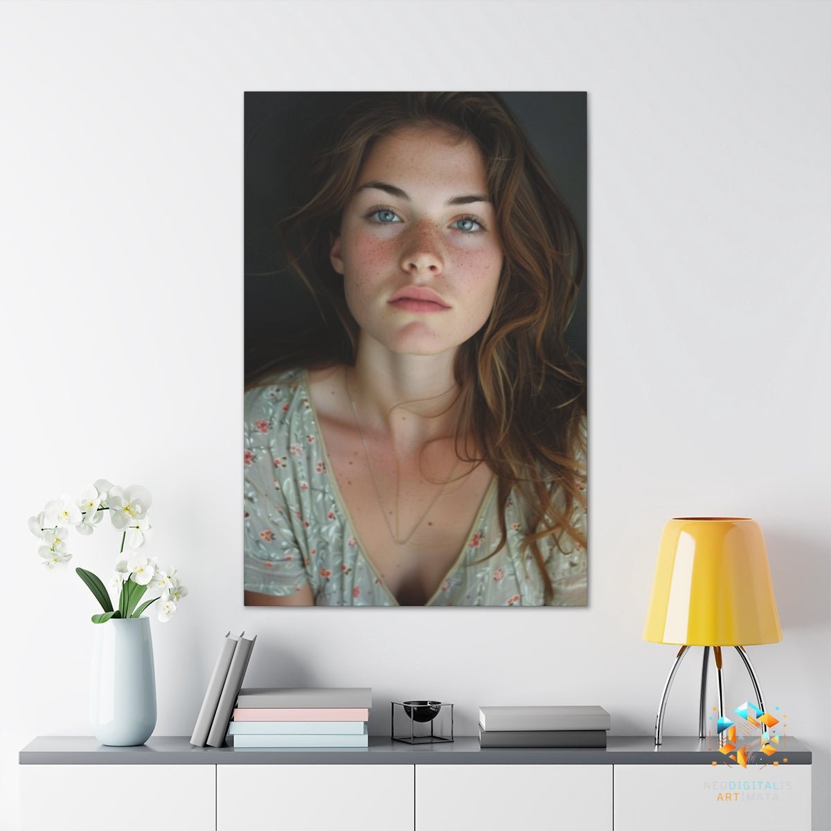 Ethereal Gaze - Original Meander Style Portrait Wall Art - NeoDIGITALis ARTimata