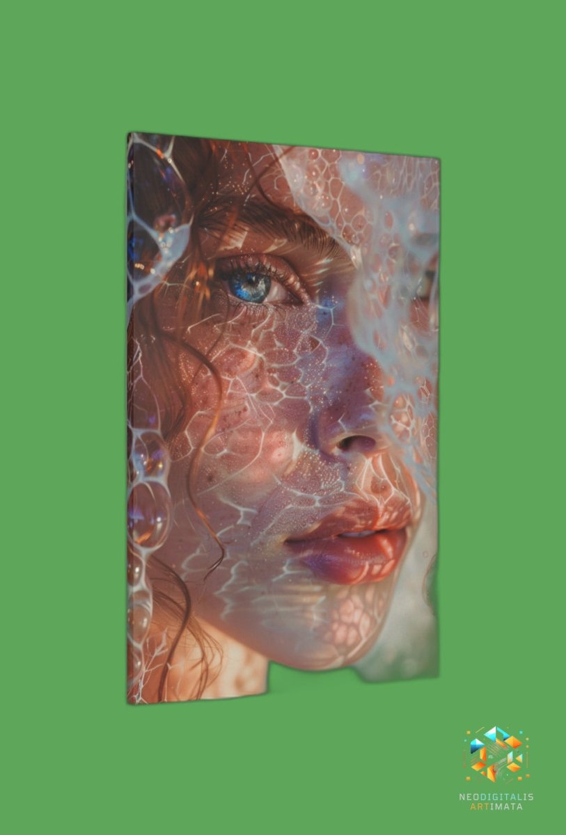 Ethereal Veil Glimpse - Original Bubble Wrap Style Portrait Wall Art - NeoDIGITALis ARTimata