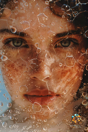 Eyes in Dewdrops - Original Bubble Wrap Style Portrait Wall Art