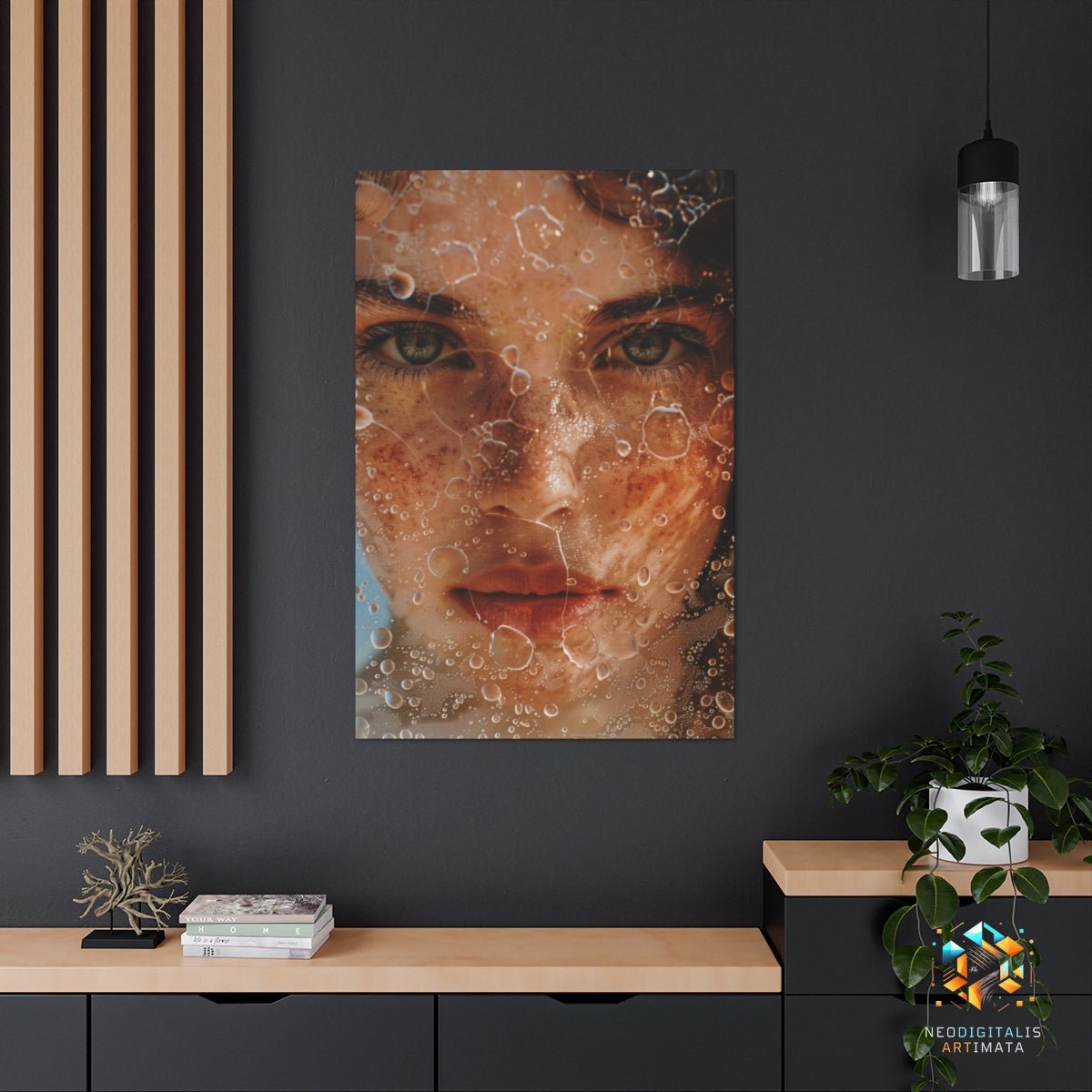 Eyes in Dewdrops - Original Bubble Wrap Style Portrait Wall Art - NeoDIGITALis ARTimata