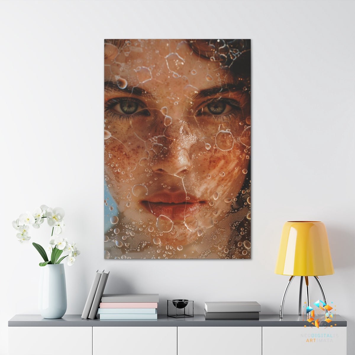 Eyes in Dewdrops - Original Bubble Wrap Style Portrait Wall Art - NeoDIGITALis ARTimata