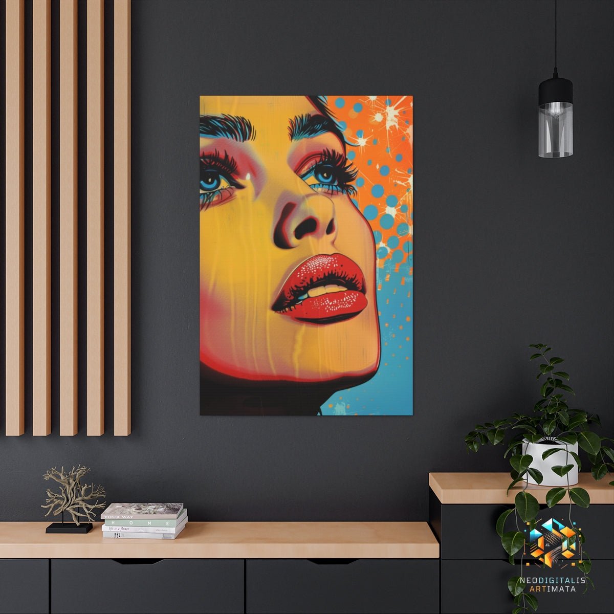 Fiery Glam Gaze - Original Pop Style Portrait Wall Art - NeoDIGITALis ARTimata