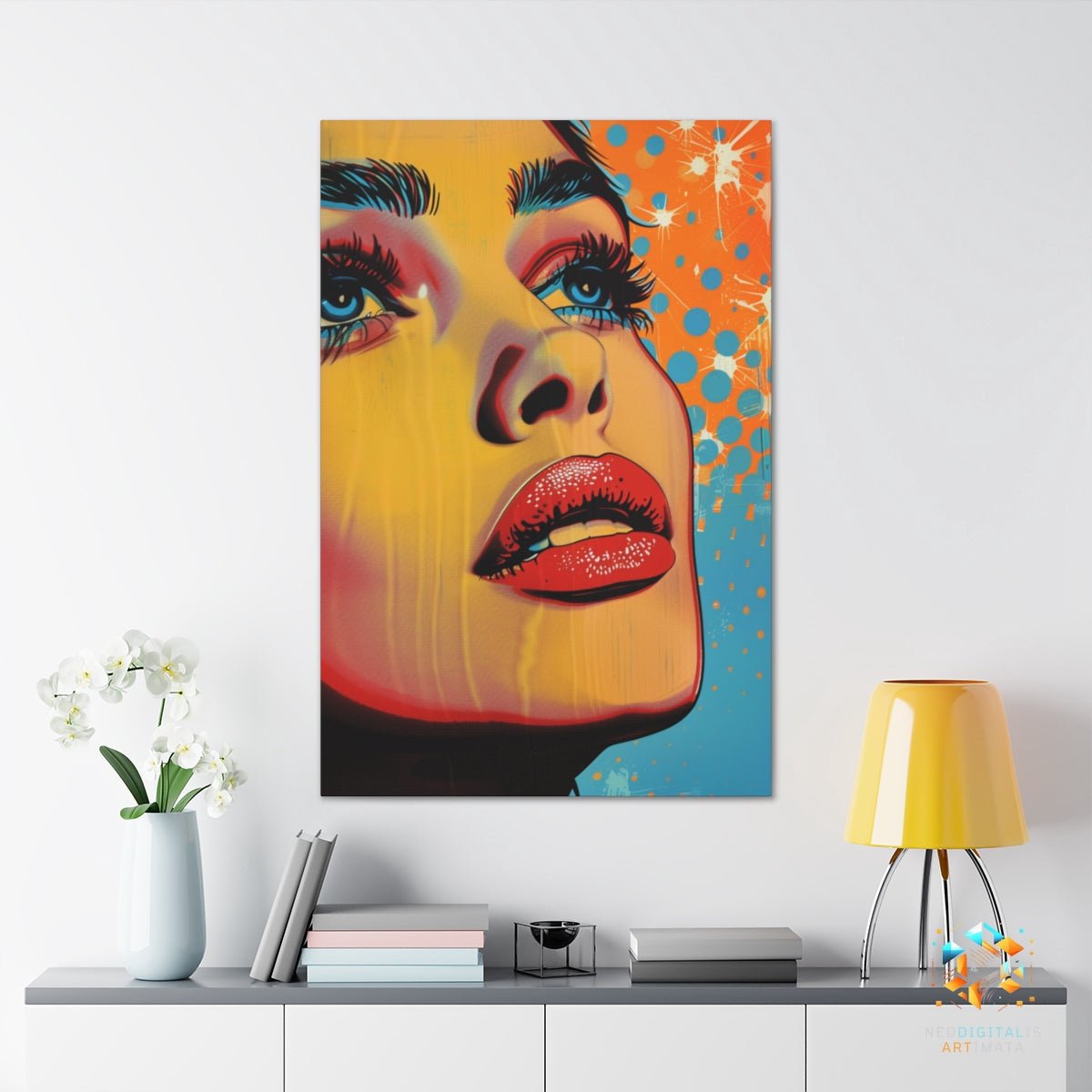 Fiery Glam Gaze - Original Pop Style Portrait Wall Art - NeoDIGITALis ARTimata