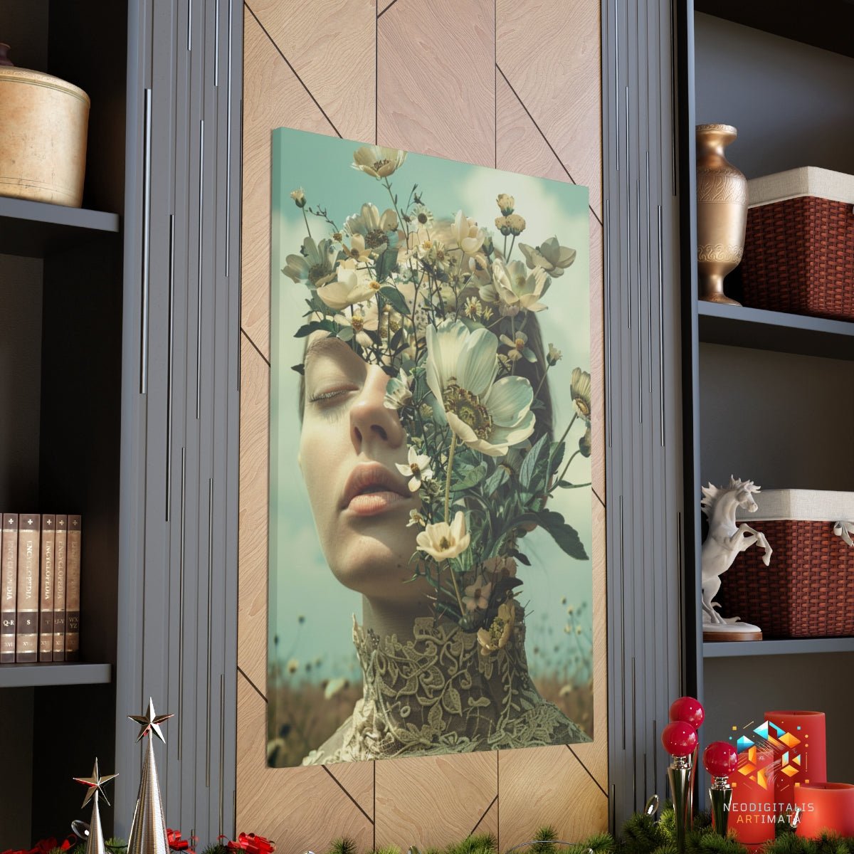 Floral Dreamscape Essence - Original Surrealism Style Portrait Wall Art - NeoDIGITALis ARTimata