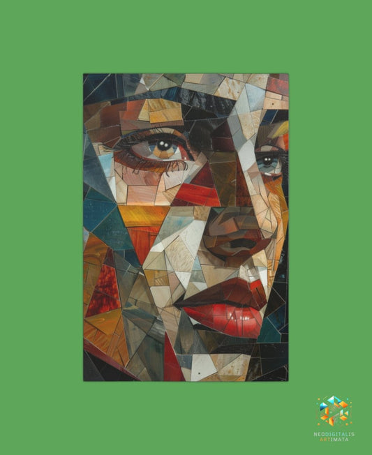 Fragmented Expressions - Original Cubism Style Portrait Wall Art - NeoDIGITALis ARTimata