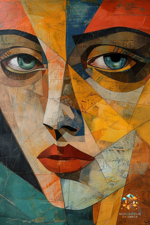 Fragmented Gaze Gallery - Original Cubism Style Portrait Wall Art