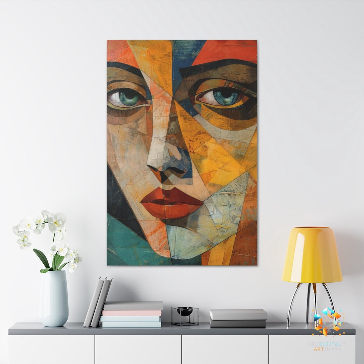 Fragmented Gaze Gallery - Original Cubism Style Portrait Wall Art - NeoDIGITALis ARTimata