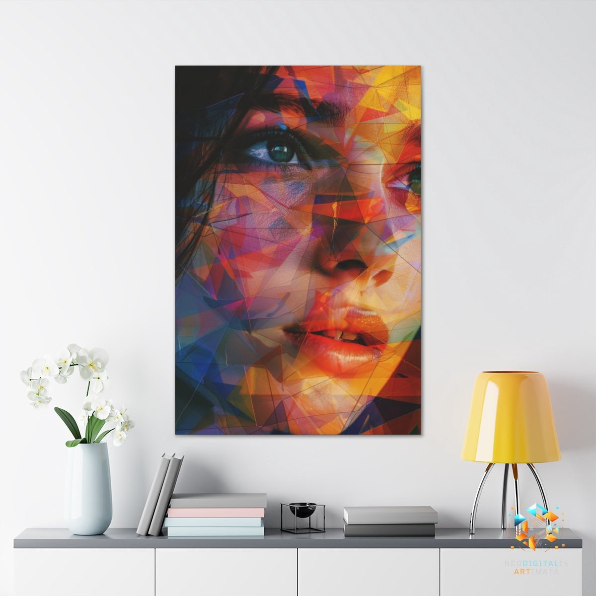 Fragmented Spectrum Gaze - Original Kaleidoscopic Style Portrait Wall Art - NeoDIGITALis ARTimata