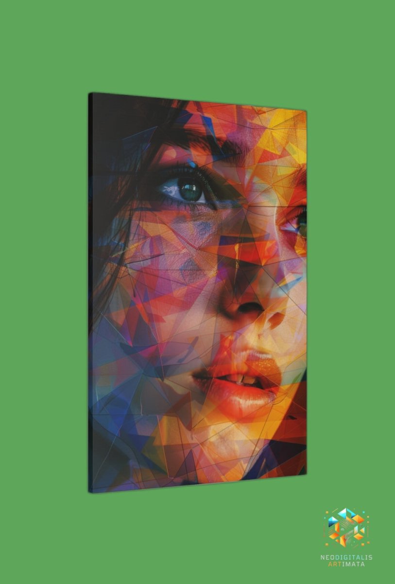 Fragmented Spectrum Gaze - Original Kaleidoscopic Style Portrait Wall Art - NeoDIGITALis ARTimata