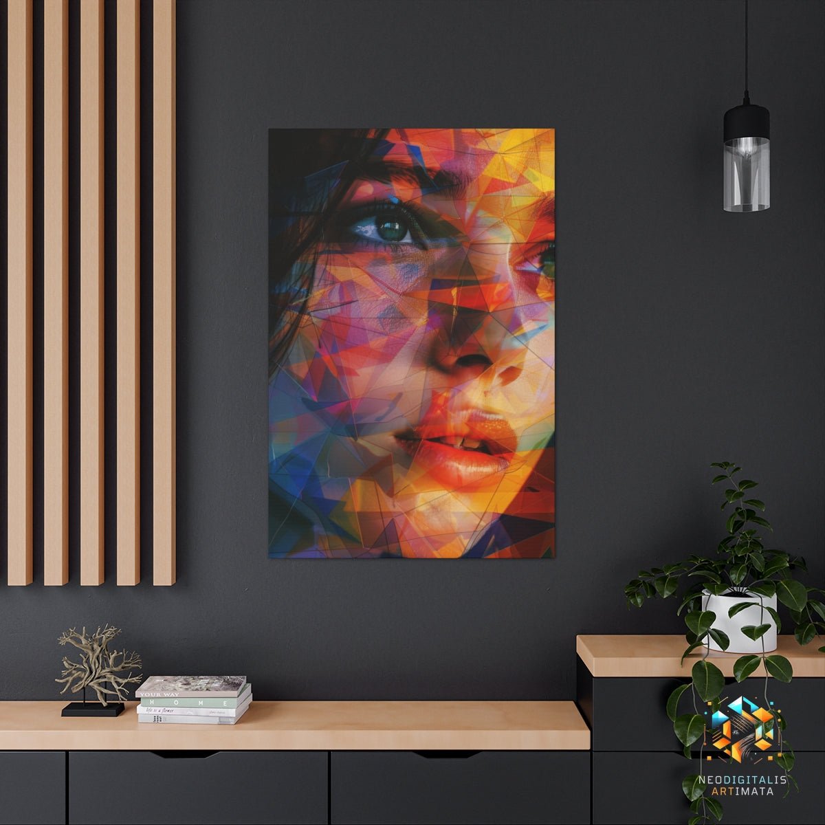 Fragmented Spectrum Gaze - Original Kaleidoscopic Style Portrait Wall Art - NeoDIGITALis ARTimata