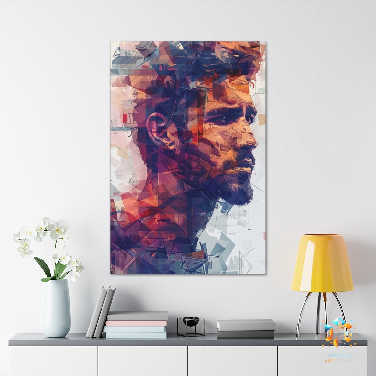 Geometric Gaze Art - Original Neumorphism Style Portrait Wall Art - NeoDIGITALis ARTimata