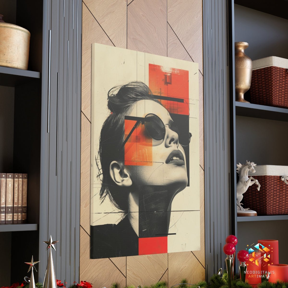 Geometric Glamour Portrait - Original Bauhaus Style Portrait Wall Art - NeoDIGITALis ARTimata