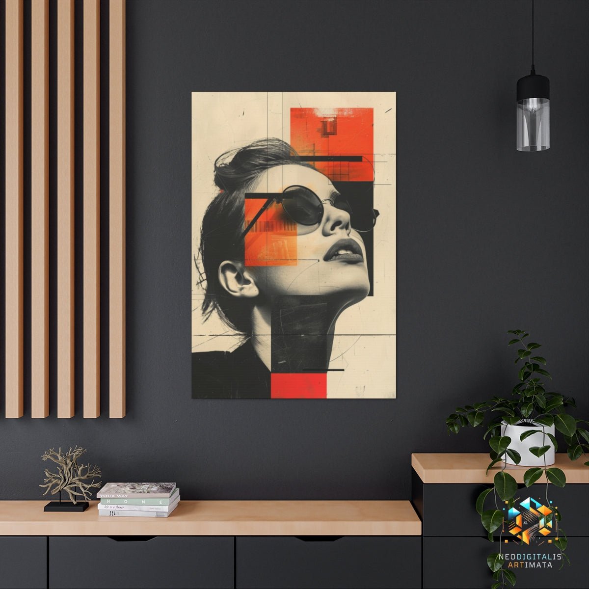 Geometric Glamour Portrait - Original Bauhaus Style Portrait Wall Art - NeoDIGITALis ARTimata