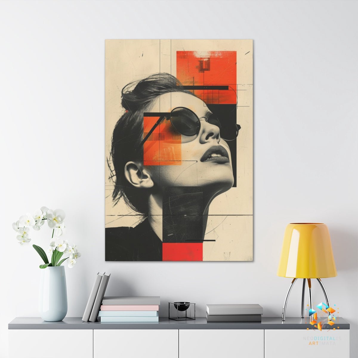 Geometric Glamour Portrait - Original Bauhaus Style Portrait Wall Art - NeoDIGITALis ARTimata