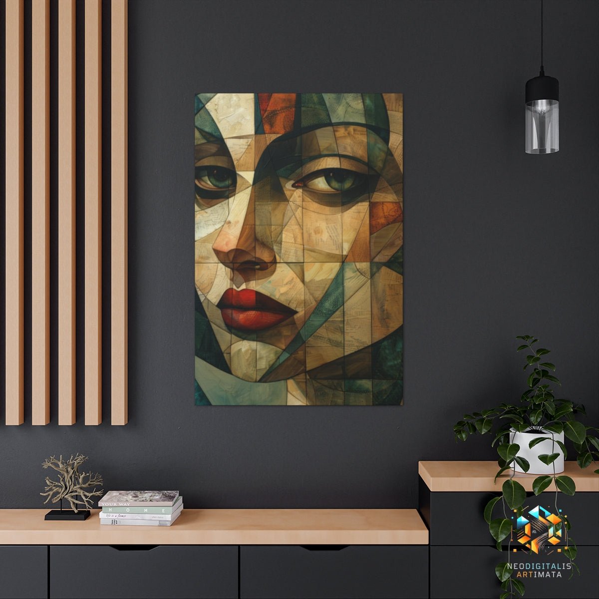 Geometric Soul Map - Original Cubism Style Portrait Wall Art - NeoDIGITALis ARTimata