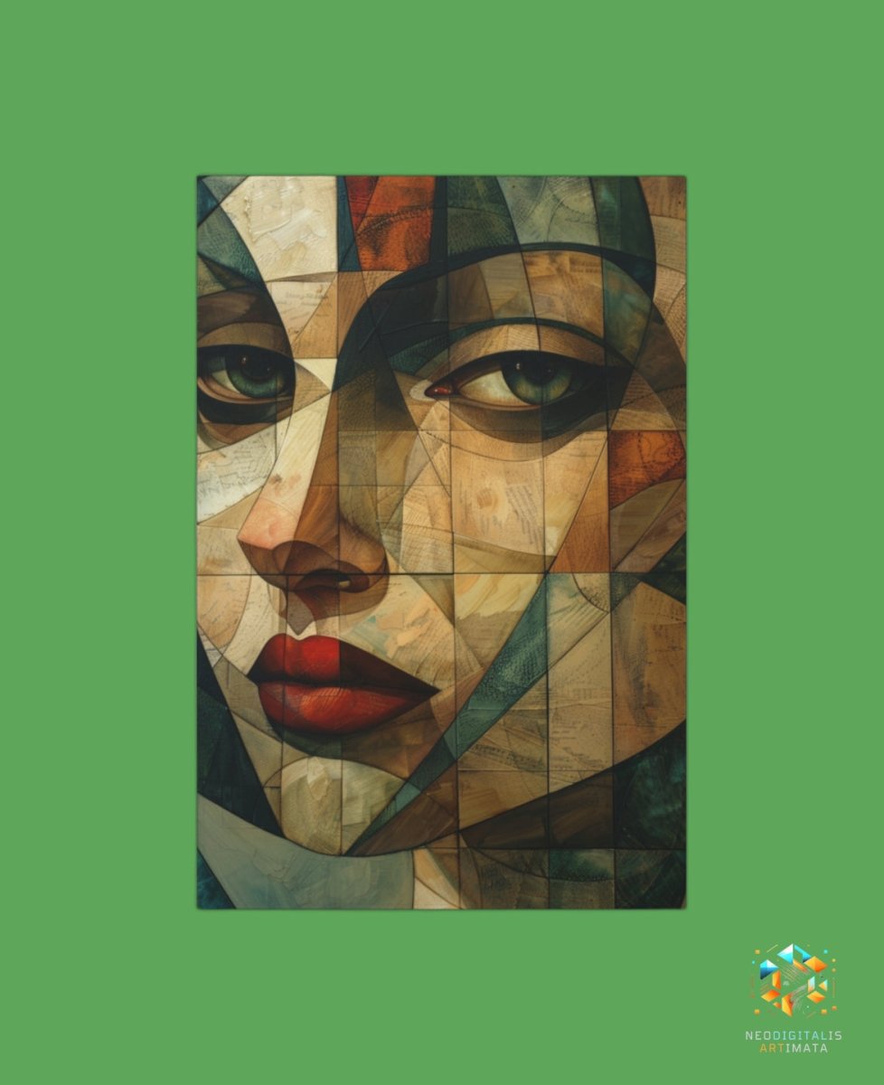 Geometric Soul Map - Original Cubism Style Portrait Wall Art ...