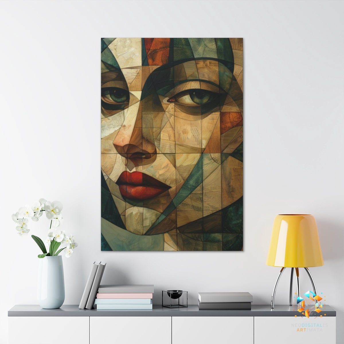 Geometric Soul Map - Original Cubism Style Portrait Wall Art - NeoDIGITALis ARTimata