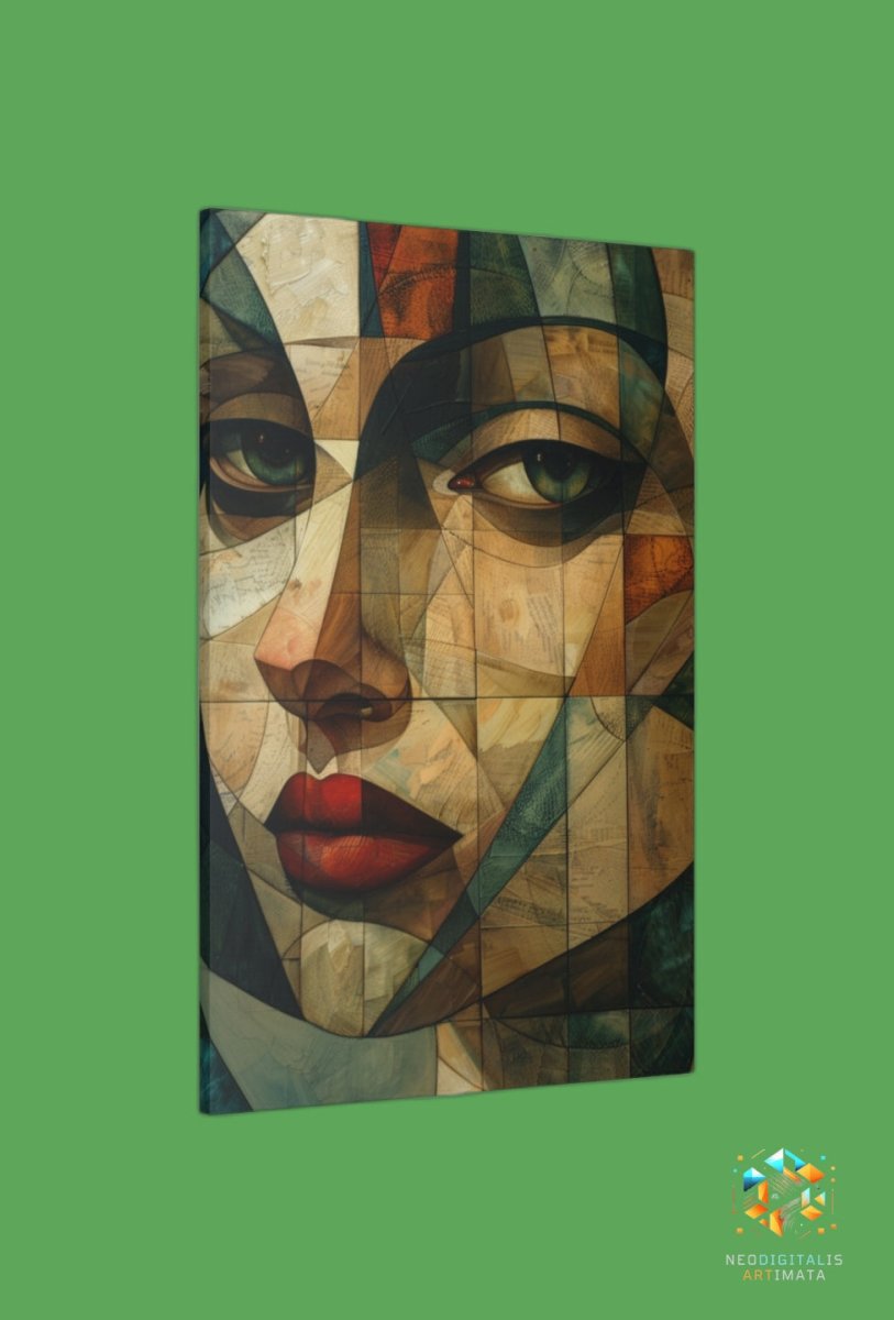 Geometric Soul Map - Original Cubism Style Portrait Wall Art - NeoDIGITALis ARTimata