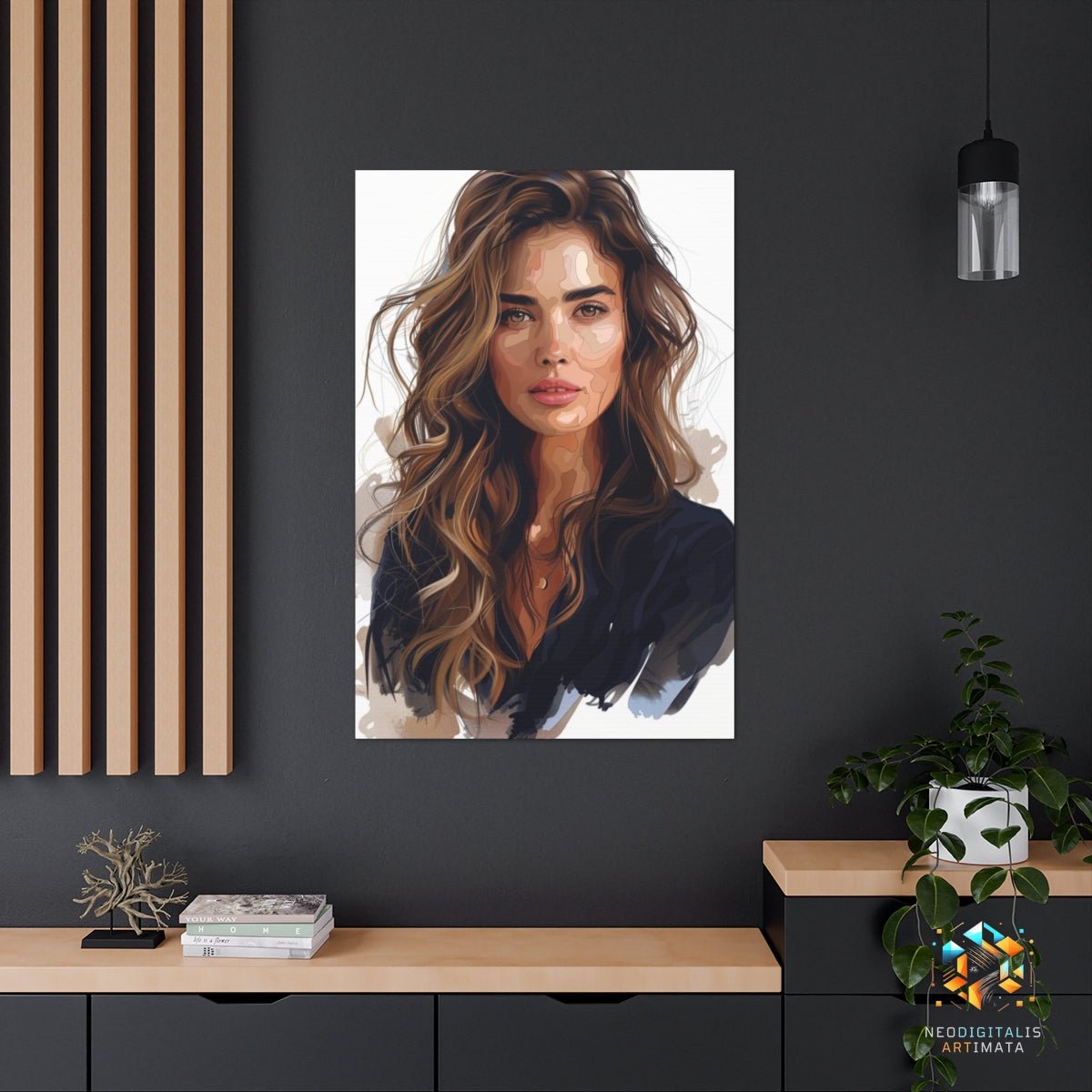 Golden Gaze Artistry - Original Vector Style Portrait Wall Art - NeoDIGITALis ARTimata