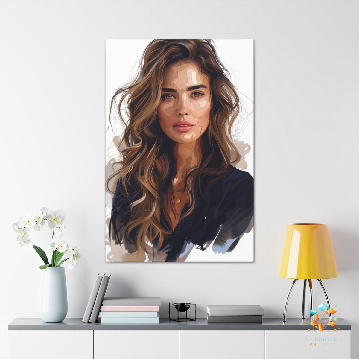 Golden Gaze Artistry - Original Vector Style Portrait Wall Art - NeoDIGITALis ARTimata