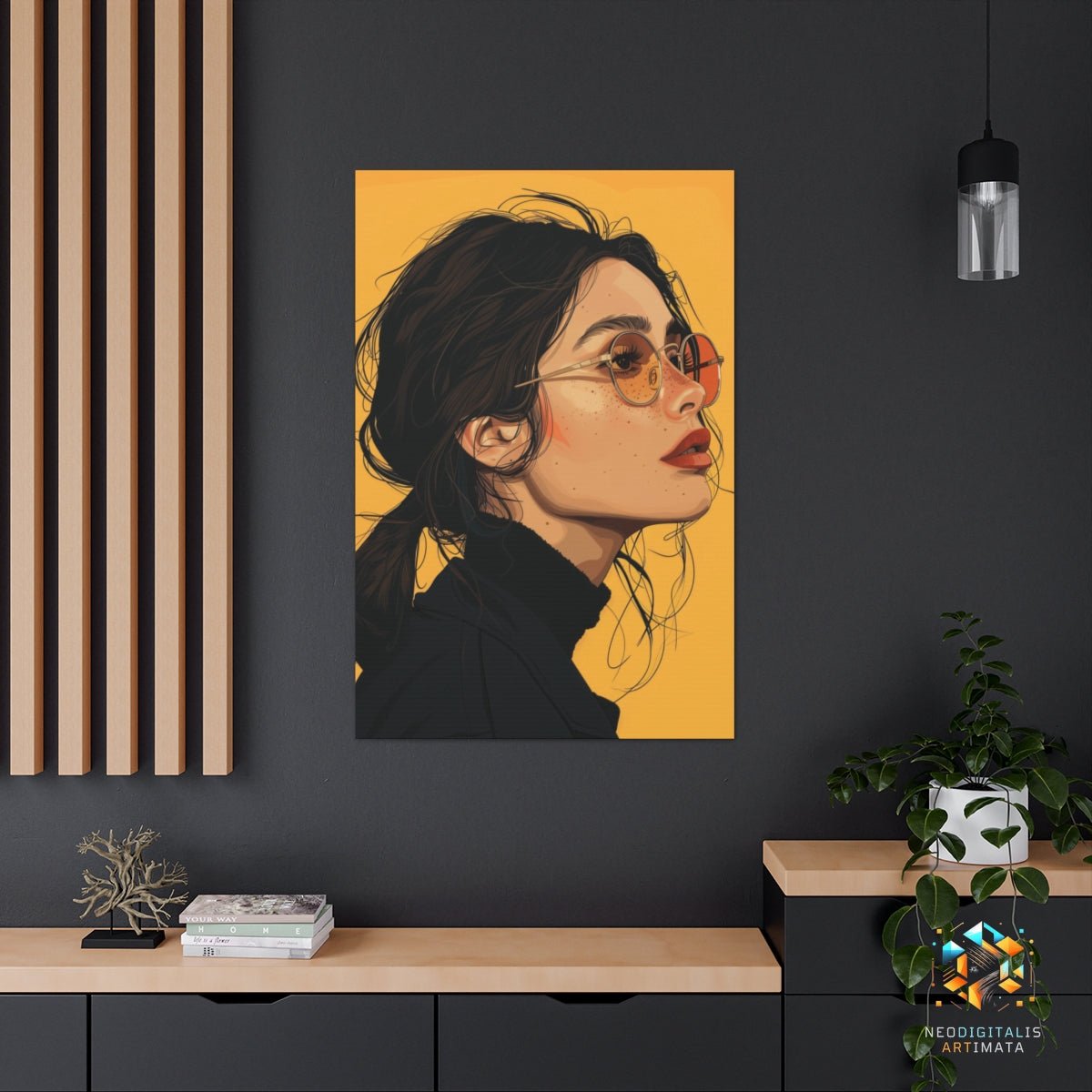 Golden Solstice Dreams - Original Vector Style Portrait Wall Art - NeoDIGITALis ARTimata