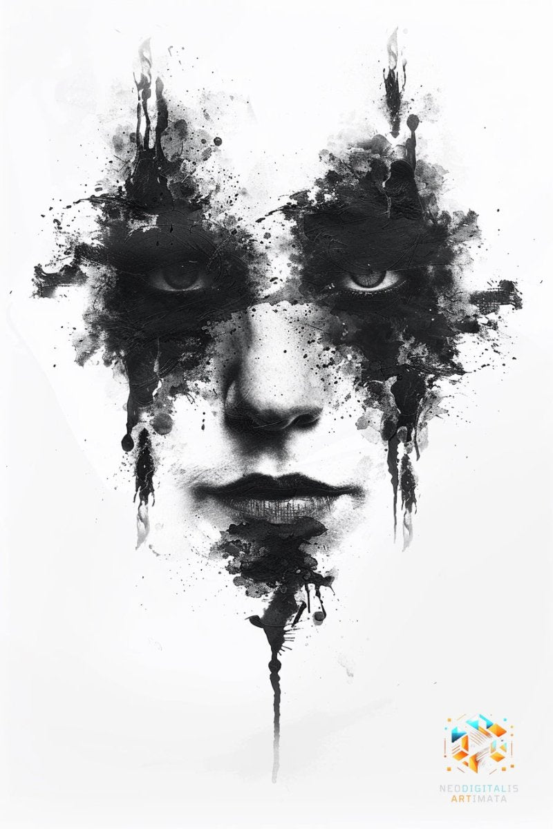 Ink Illusion Echo - Original Rorschach Ink_blots Style Portrait Wall Art - NeoDIGITALis ARTimata