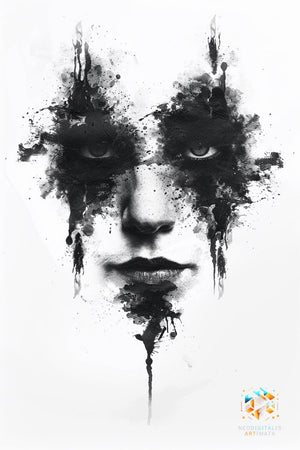 Ink Illusion Echo - Original Rorschach Ink_blots Style Portrait Wall Art