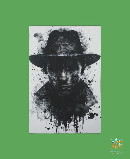 Ink Shadow Fedora - Original Rorschach Ink_blots Style Portrait Wall Art - NeoDIGITALis ARTimata