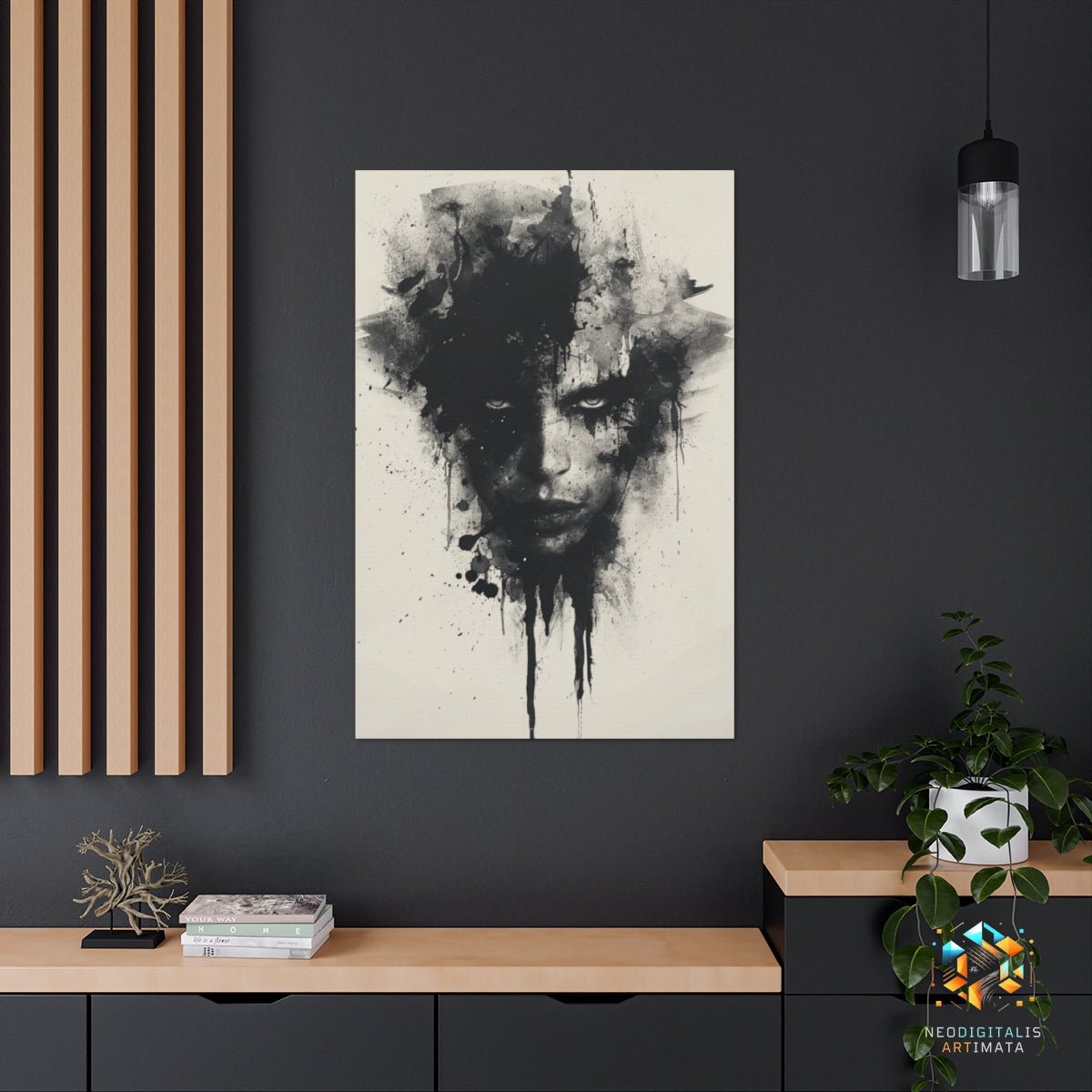 Ink Veiled Depths - Original Rorschach Ink_blots Style Portrait Wall Art - NeoDIGITALis ARTimata