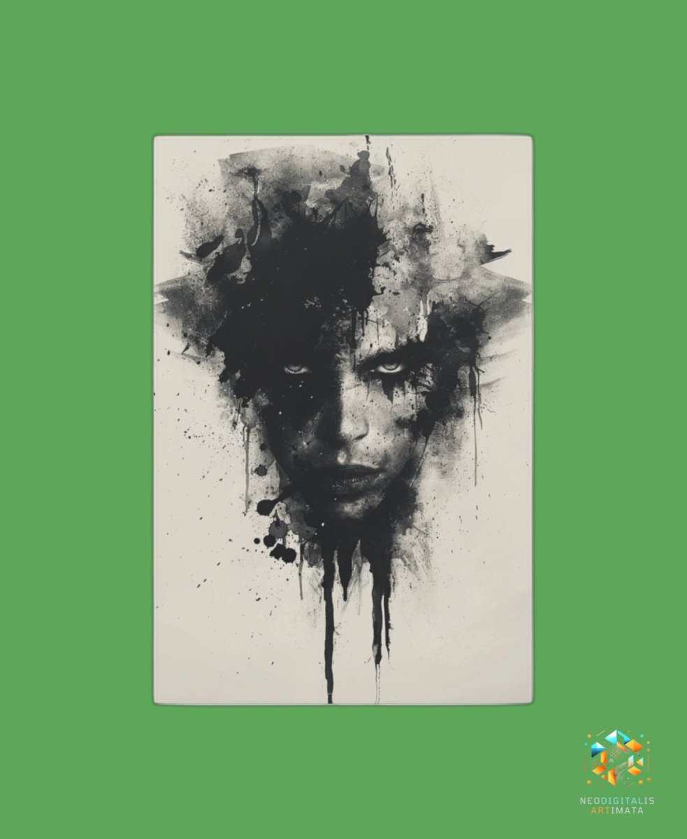 Ink Veiled Depths - Original Rorschach Ink_blots Style Portrait Wall Art - NeoDIGITALis ARTimata