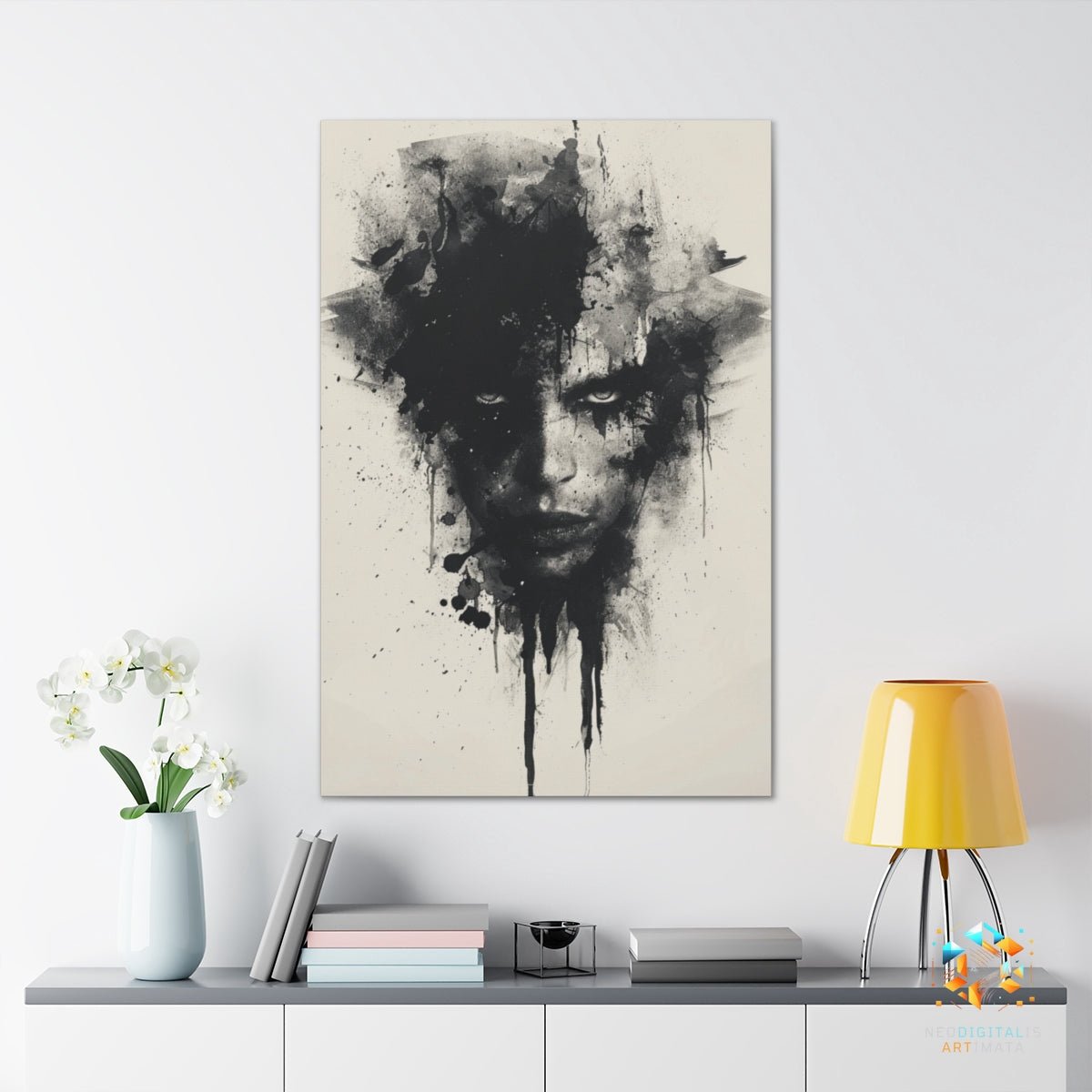 Ink Veiled Depths - Original Rorschach Ink_blots Style Portrait Wall Art - NeoDIGITALis ARTimata