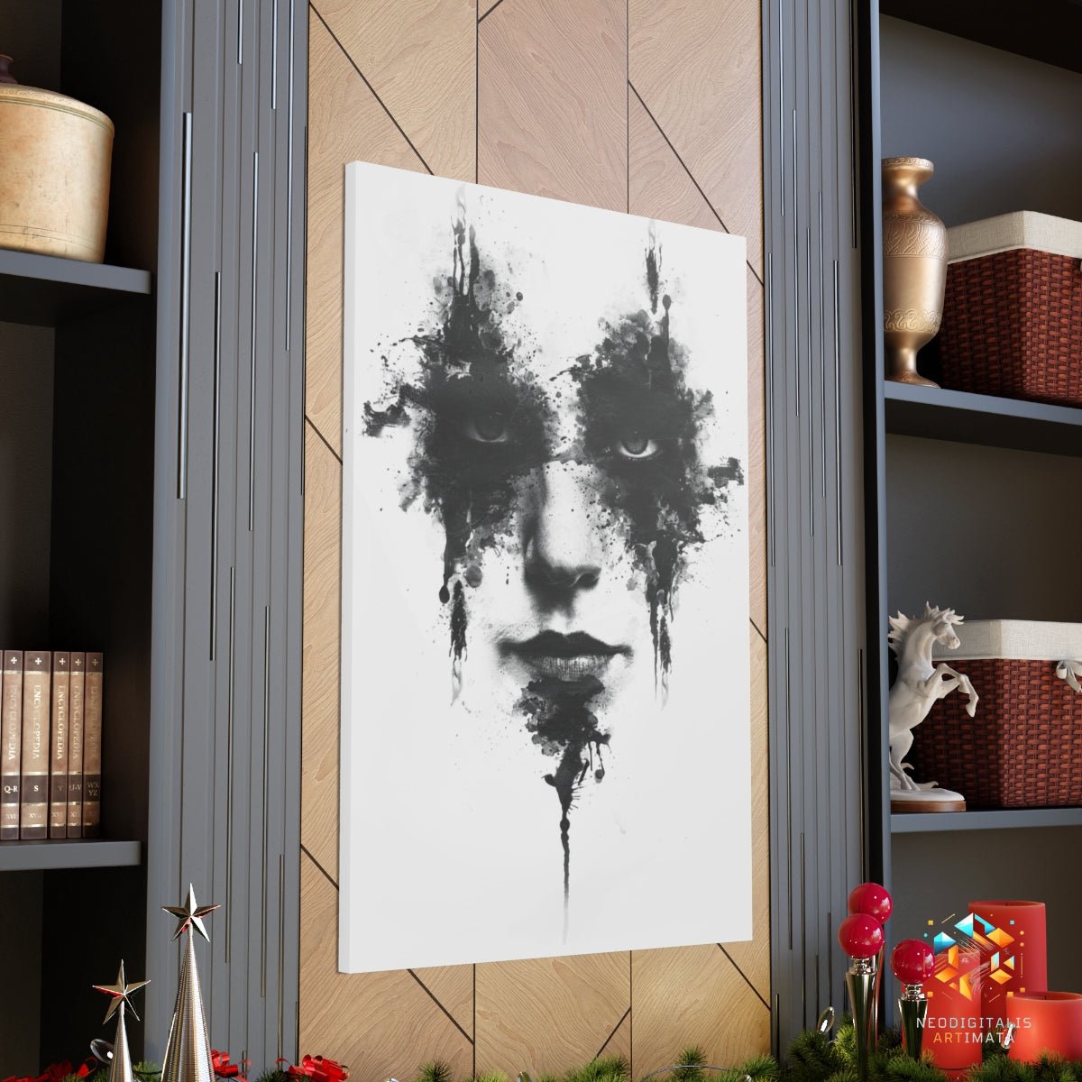 Inkbound Elegance - Original Rorschach Ink_blots Style Portrait Wall Art - NeoDIGITALis ARTimata