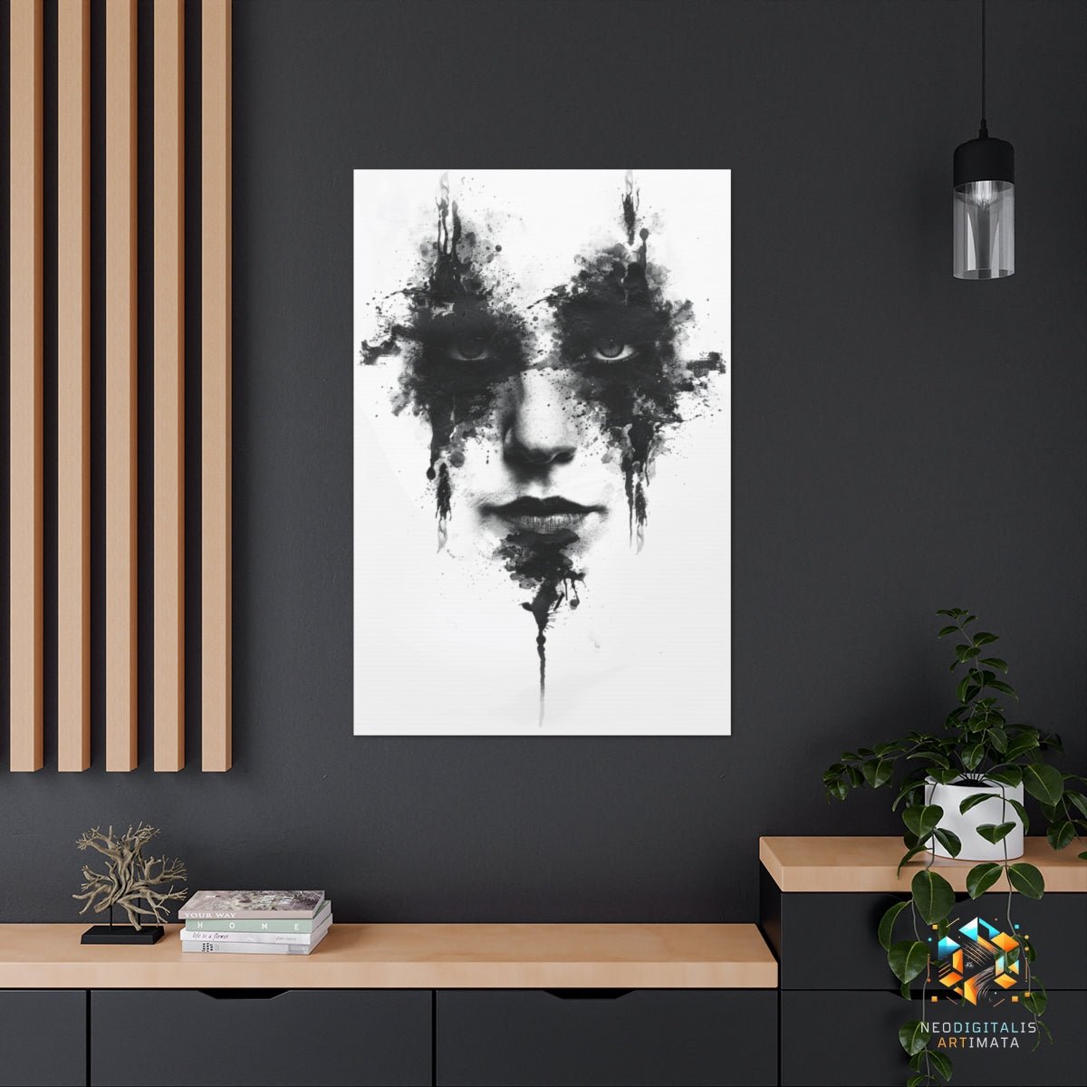 Inkbound Elegance - Original Rorschach Ink_blots Style Portrait Wall Art - NeoDIGITALis ARTimata