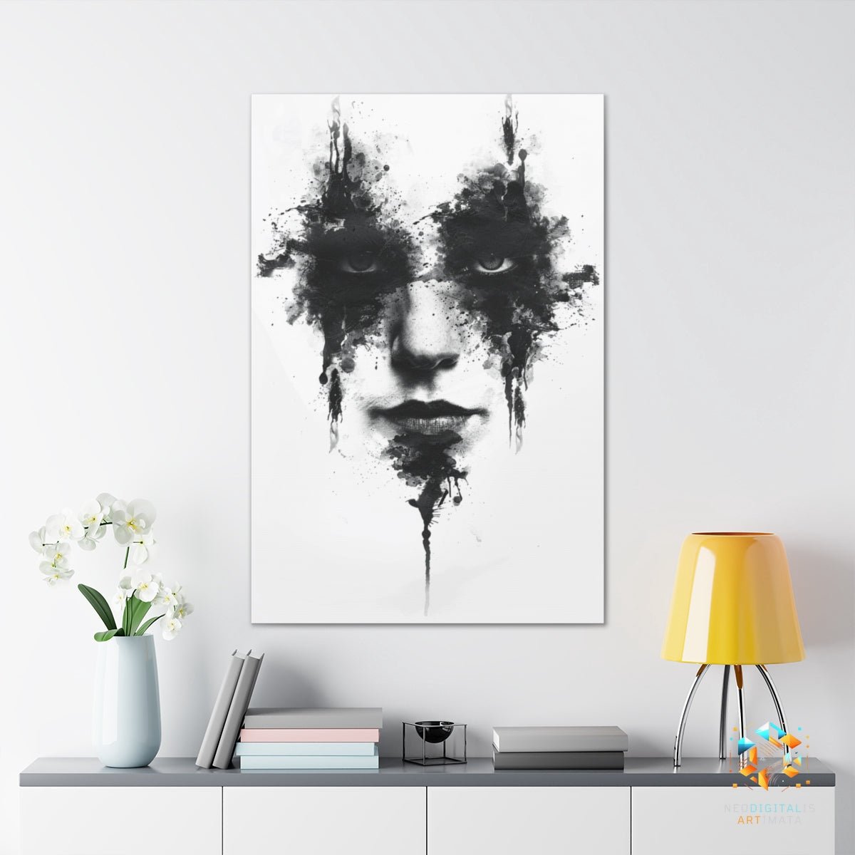 Inkbound Elegance - Original Rorschach Ink_blots Style Portrait Wall Art - NeoDIGITALis ARTimata