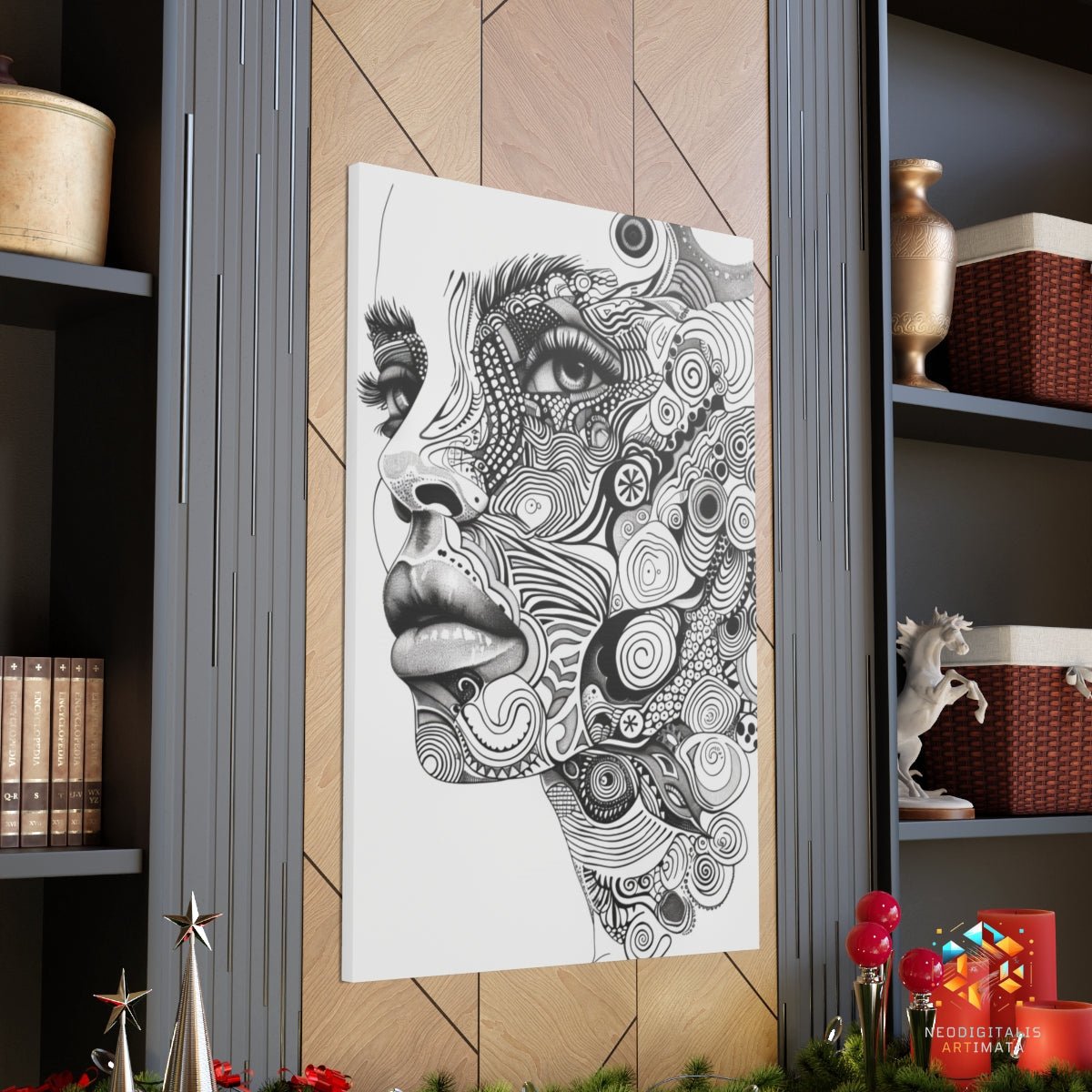 Intricate Visionary - Original Zentangle Style Portrait Wall Art - NeoDIGITALis ARTimata