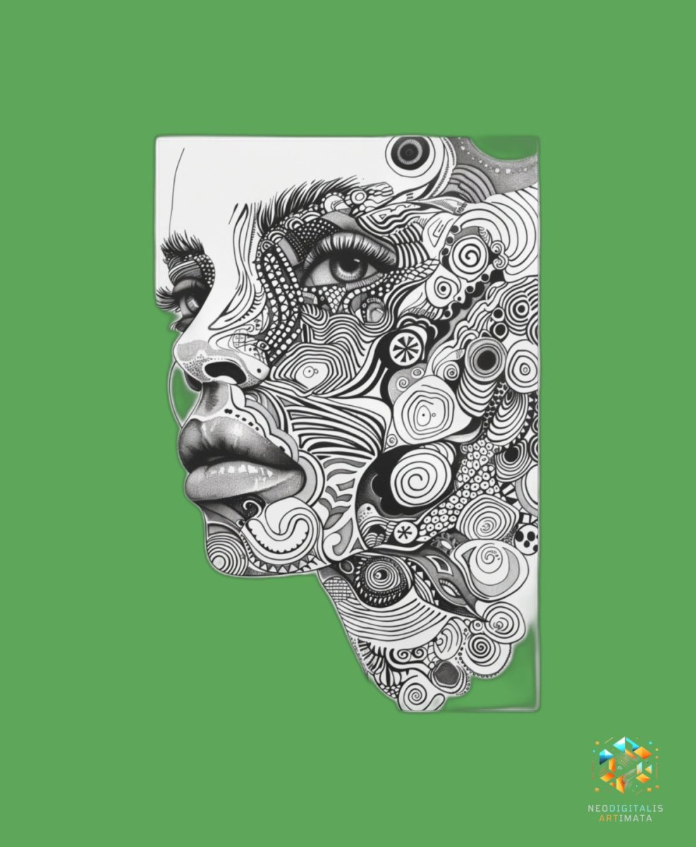 Intricate Visionary - Original Zentangle Style Portrait Wall Art - NeoDIGITALis ARTimata