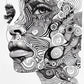 Intricate Visionary - Original Zentangle Style Portrait Wall Art - NeoDIGITALis ARTimata