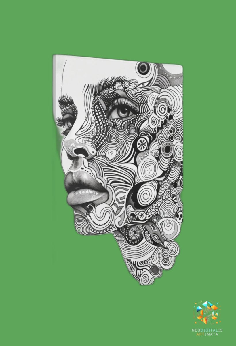 Intricate Visionary - Original Zentangle Style Portrait Wall Art - NeoDIGITALis ARTimata