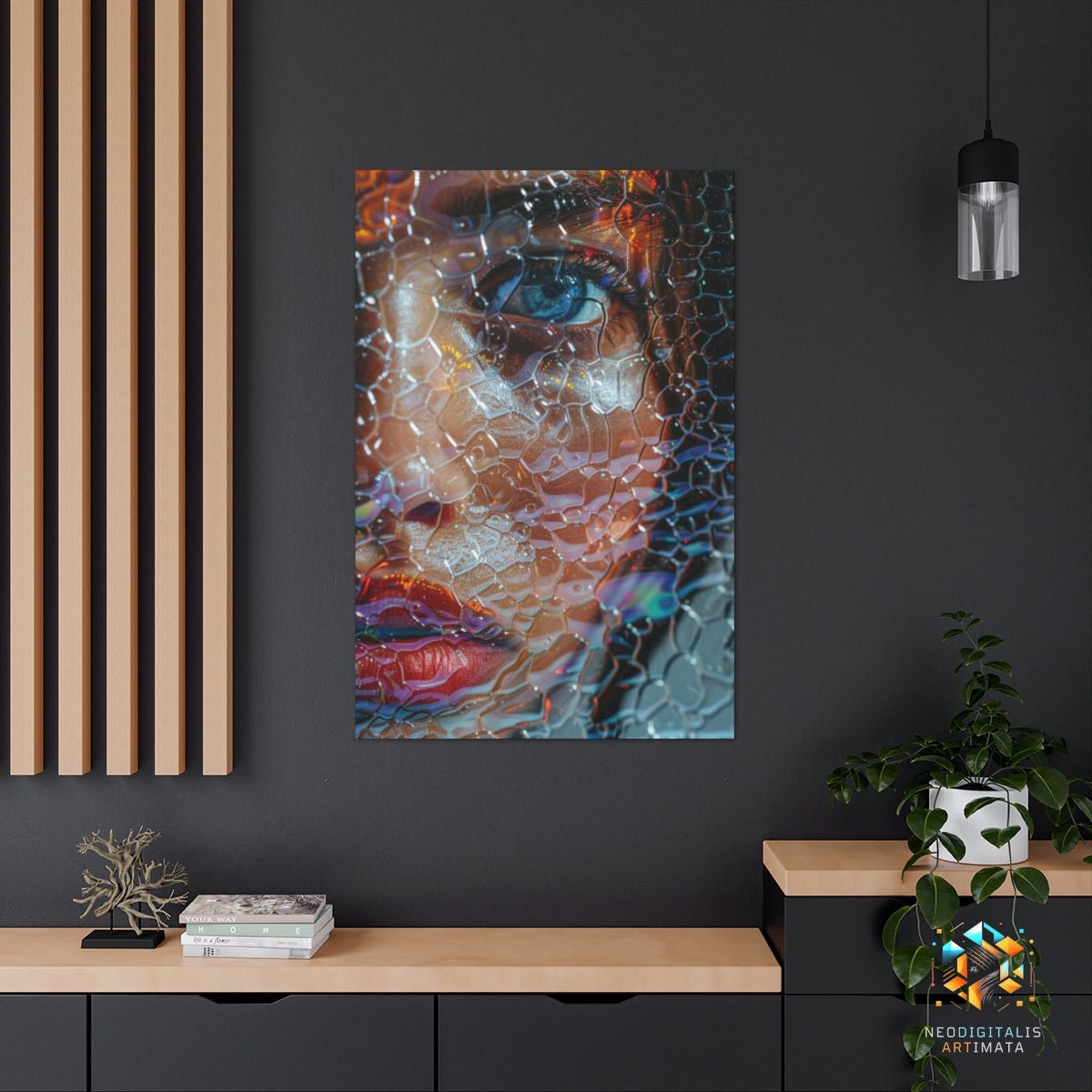 Iridescent Mosaic Portrait - Original Bubble Wrap Style Portrait Wall Art - NeoDIGITALis ARTimata