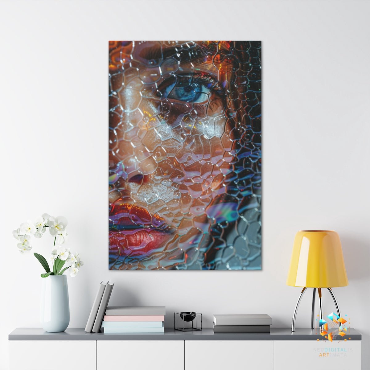 Iridescent Mosaic Portrait - Original Bubble Wrap Style Portrait Wall Art - NeoDIGITALis ARTimata