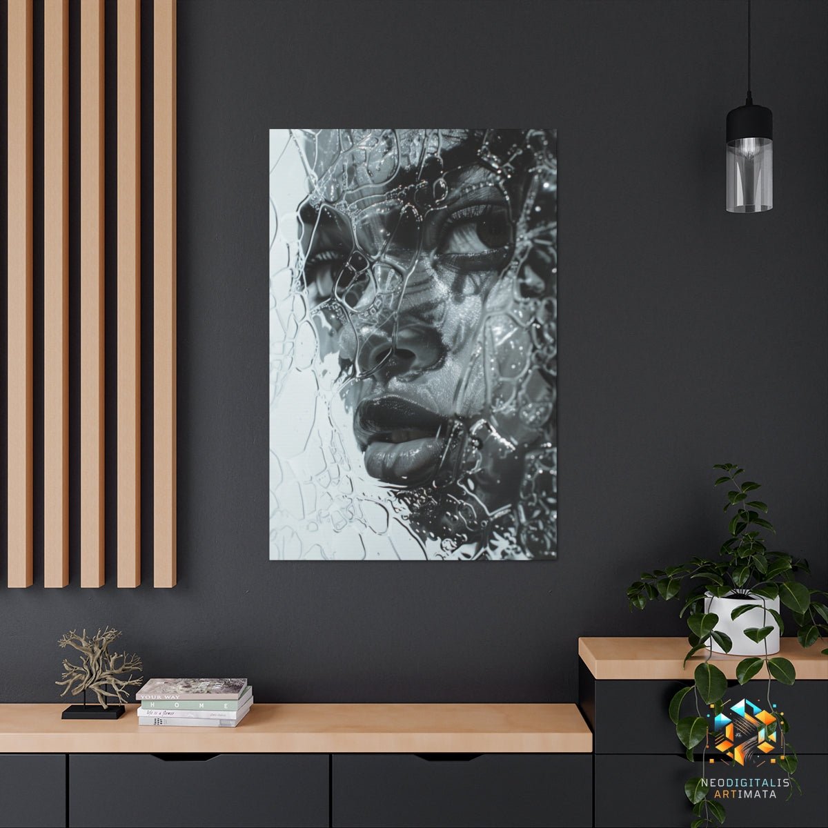 Mystic Droplet Mirage - Original Bubble Wrap Style Portrait Wall Art - NeoDIGITALis ARTimata