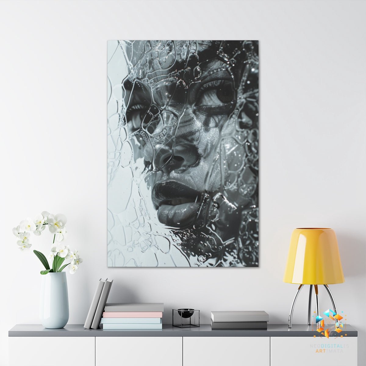 Mystic Droplet Mirage - Original Bubble Wrap Style Portrait Wall Art - NeoDIGITALis ARTimata